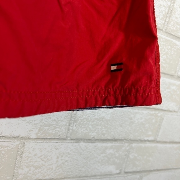 Tommy Hilfiger Men's 8" Inseam Solid Red Swim Trunks - Picture 2 of 7